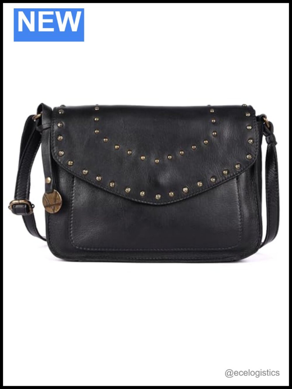 Genuine Italian Leather Boho Studded Crossbody Sling Bag Women